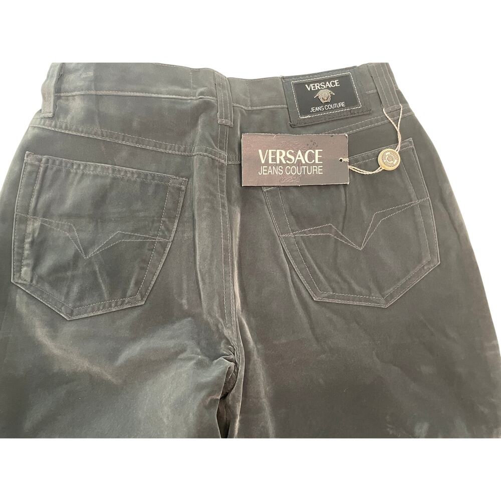 VERSACE Jeans Couture Gray Sueded Moleskin Pants 30 NWT Vintage Ittierre - Picture 4 of 10